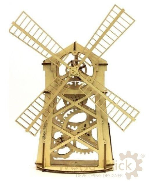 Windmill Wooden House Teaching Toy Physics Projects Decoration for Children